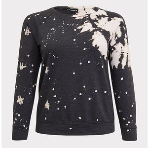 BLACK ACID SPLATTER PULLOVER SWEATSHIRT